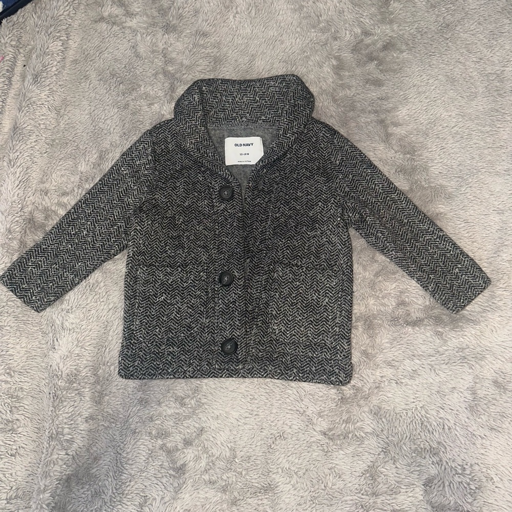 Old Navy Black and Gray Pea Coat for Kids